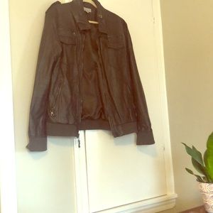 Chocolate brown men’s leather jacket